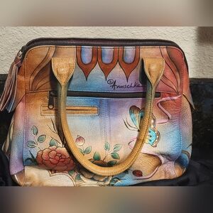 Anuschka Women's Genuine Leather Handbag/Purse / Hand-Painted!